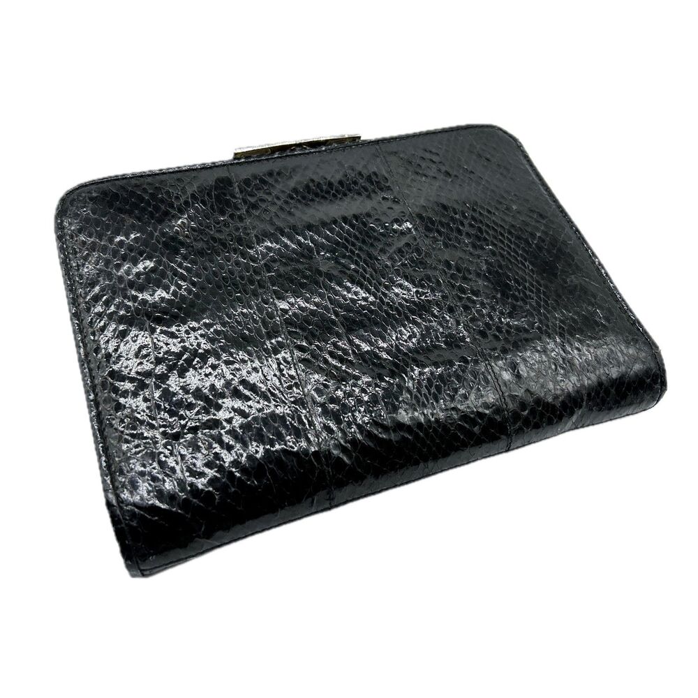 1960's Black Snakeskin Evening Bag